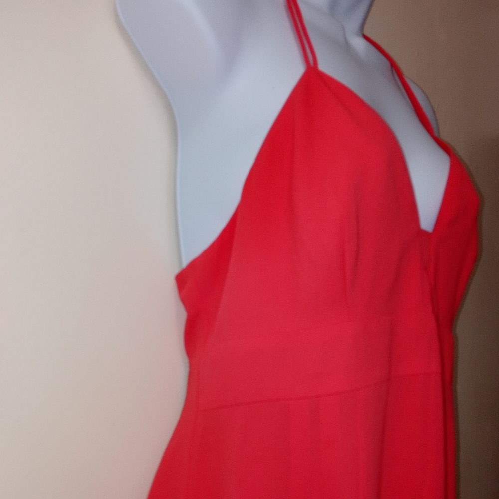 EXPRESS CASUAL DRESS SPAGUETHI STRAPS CORAL LINED - Picture 5 of 14